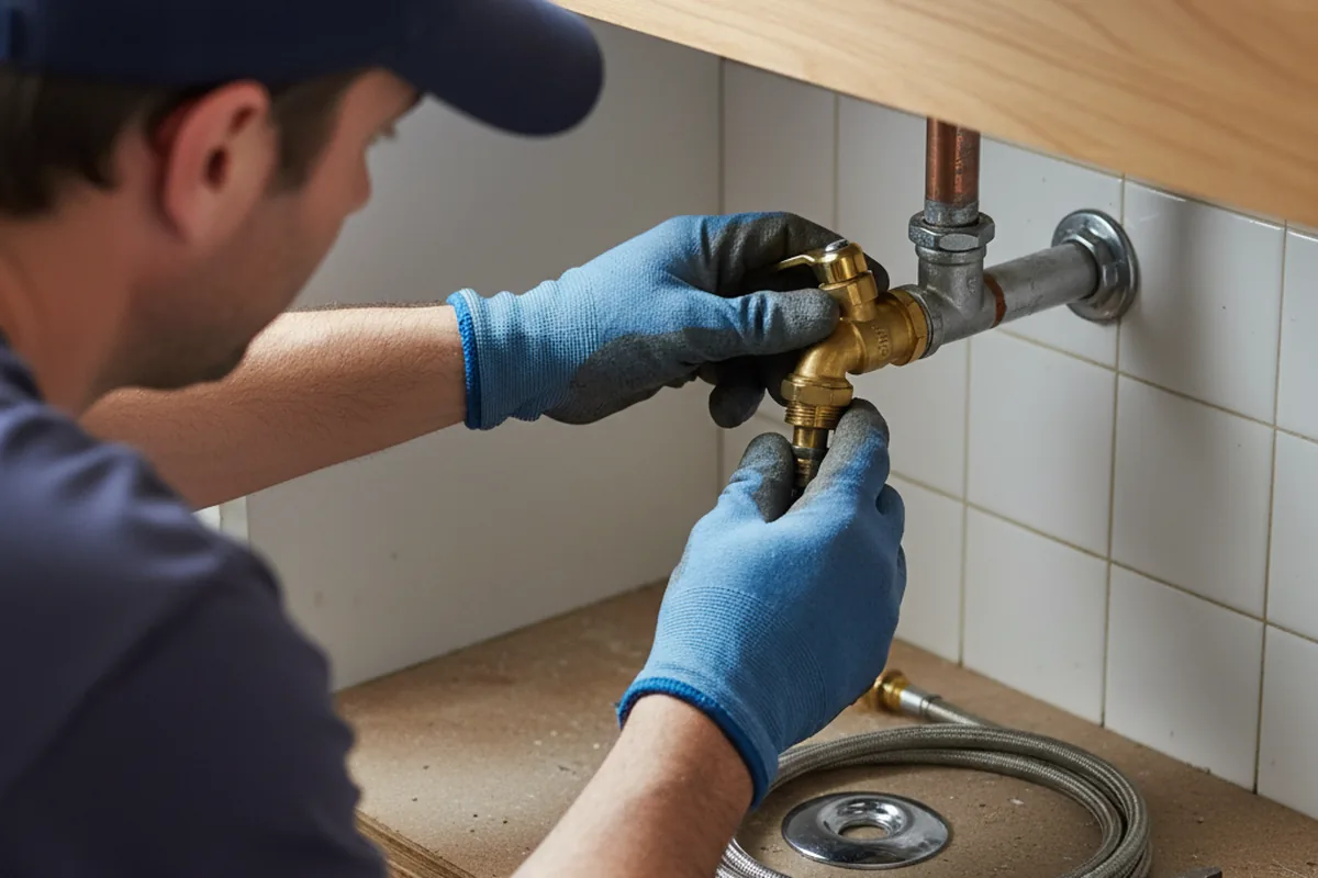 Shutoff valve and fitting work during Well Pump Repair in Paradise Valley